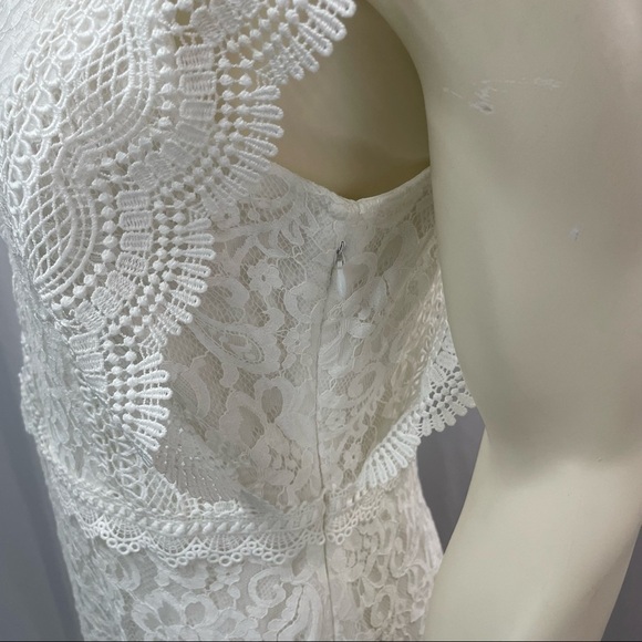 ONLY White Lace High Neck Dress Size 40/Large - Picture 2 of 10